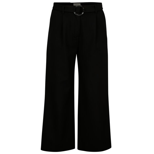 Pantaloni culottes negri cu talie inalta - Selected Femme Aila
