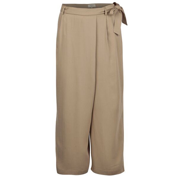 Pantaloni culottes bej cu talie inalta - Selected Femme Cross