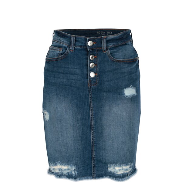 Fusta albastra din denim cu aspect deteriorat - Noisy May Lexi