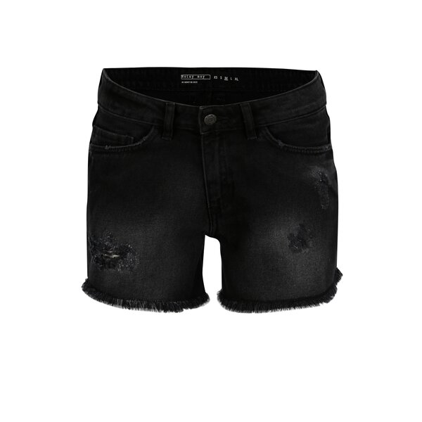 Pantaloni scurti din denim negri cu aspect deteriorat Noisy May Fran