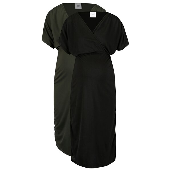 Set de 2 rochii negru & kaki pentru femei insarcinate - Mama.licious Pilar