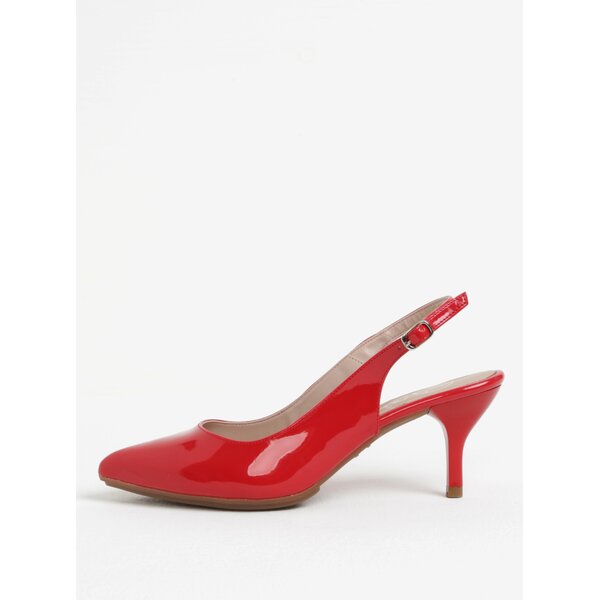 Pantofi slingback rosii de lac cu toc inalt - OJJU