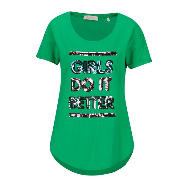 Tricou verde cu model din paiete - Rich & Royal
