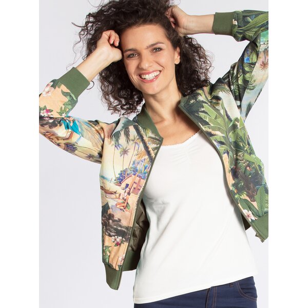 Jacheta bomber cu print Hawaii Blutsgeschwister