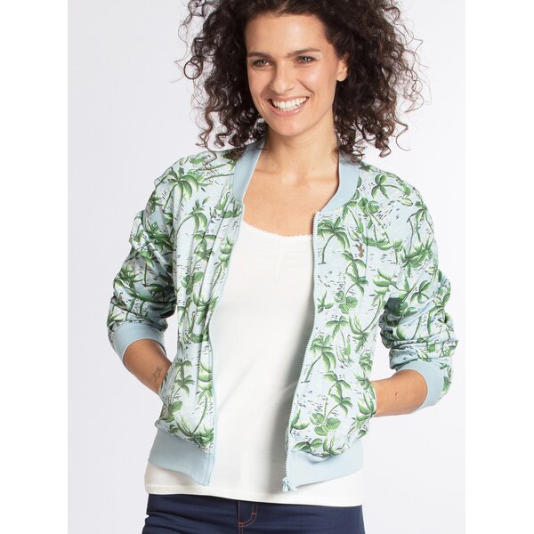Jacheta bomber cu print si fermoar Blutsgeschwister