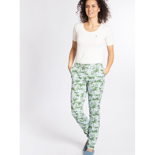 Pantaloni cu print palmieri Blutsgeschwister
