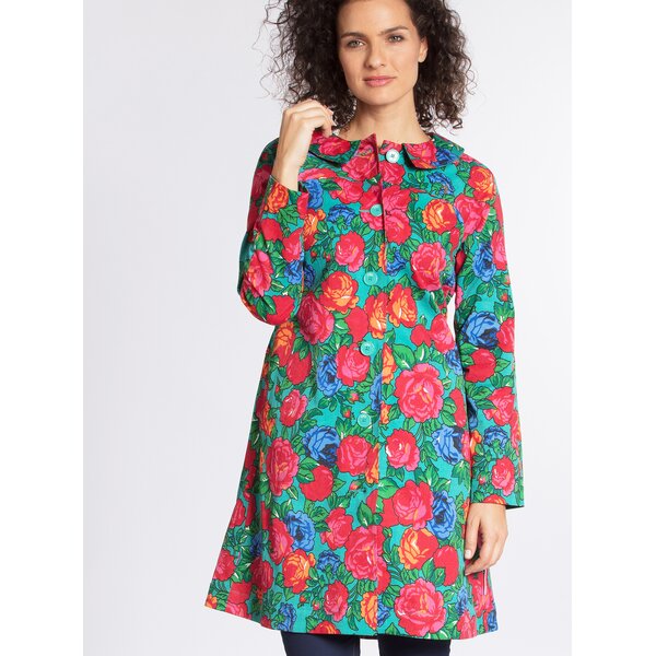 Pardesiu cu print floral si cordon Blutsgeschwister