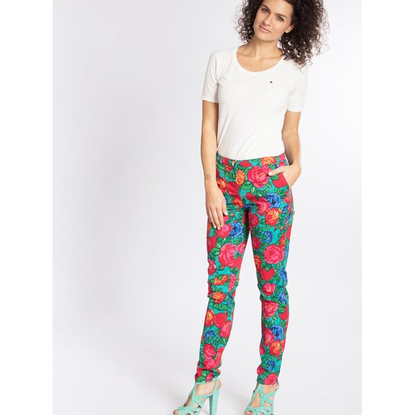 Pantaloni cu print floral Blutsgeschwister