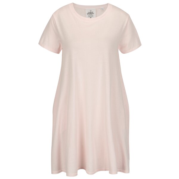 Rochie tricou roz pal din bumbac organic- Cheap Monday