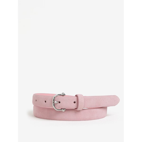 Curea roz din piele intoarsa - Pieces Grio