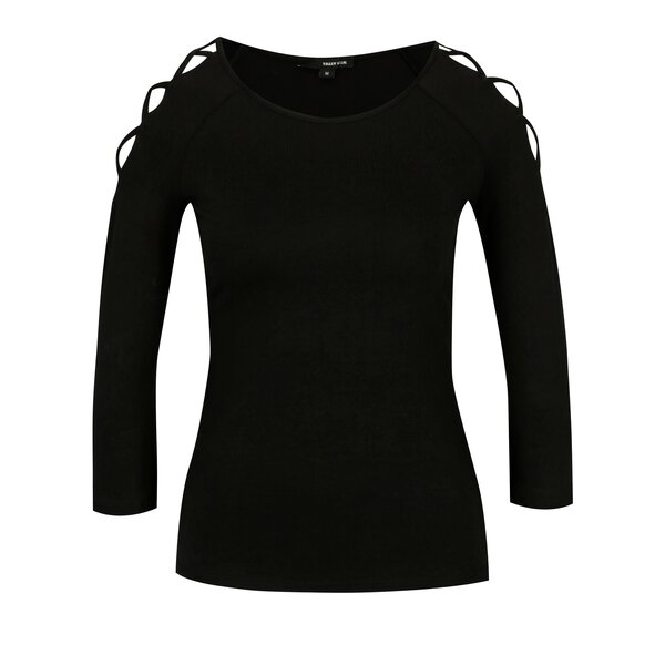 Bluza neagra cu bretele incrucisate pe umeri - TALLY WEiJL