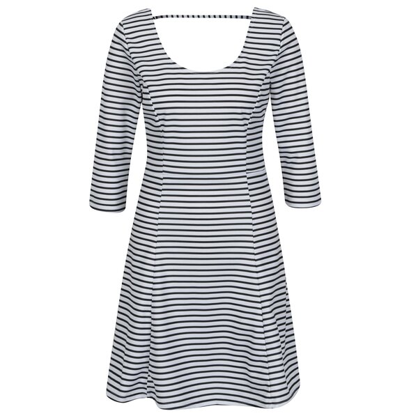 Rochie alb & negru cu model in dungi - ONLY Esra