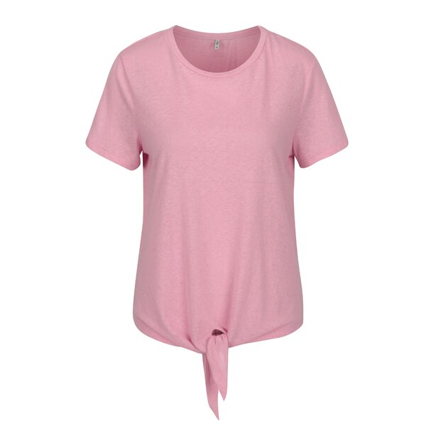 Tricou roz cu nod decorativ - ONLY Uma