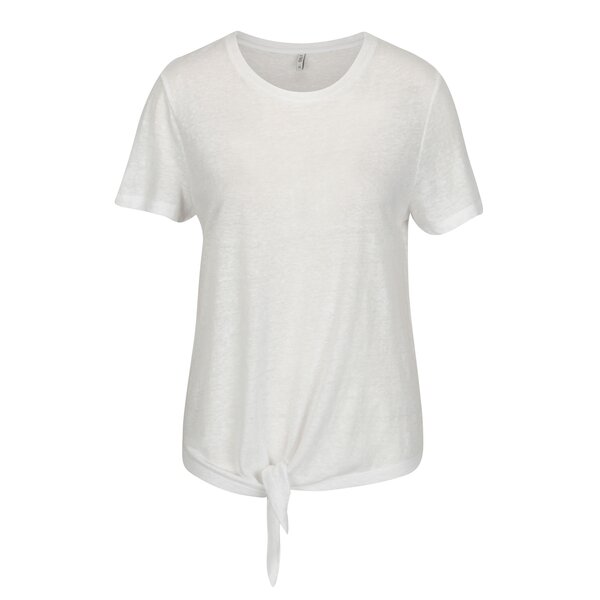 Tricou alb cu nod decorativ - ONLY Uma