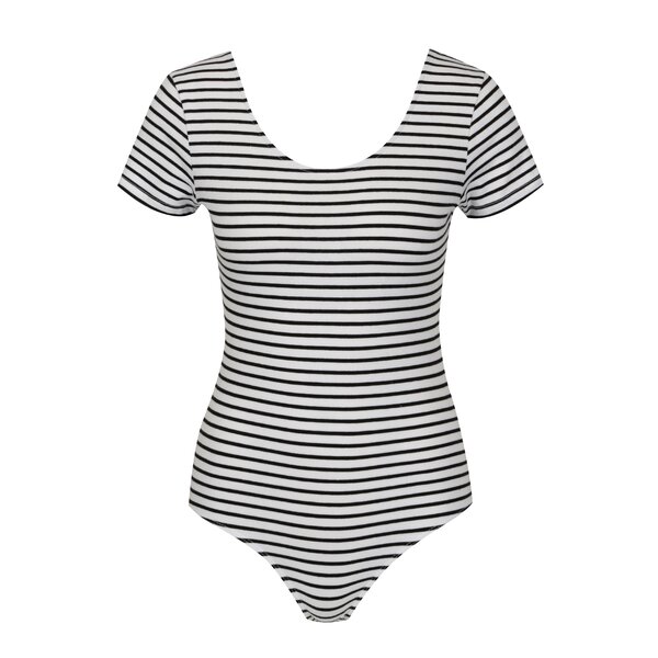 Body cu dungi si maneca scurta alb & negru - TALLY WEiJL