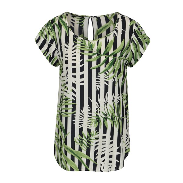 Bluza bleumarin & alb cu print floral - ONLY Nova