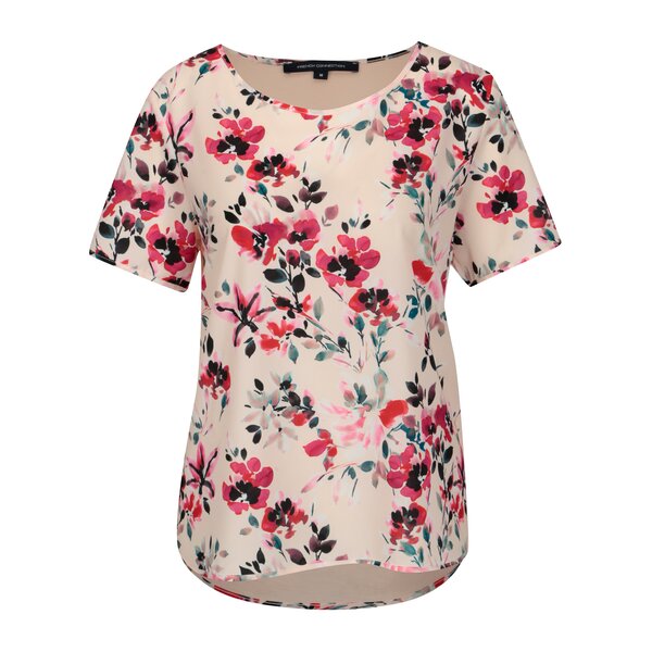 Bluza asimetrica roz deschis cu print floral French Connection Linosa