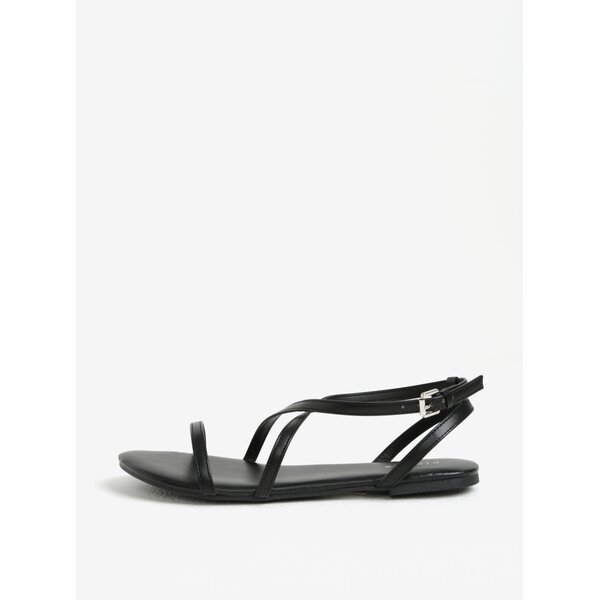 Sandale negre cu barete incrucisate - Pieces Docia