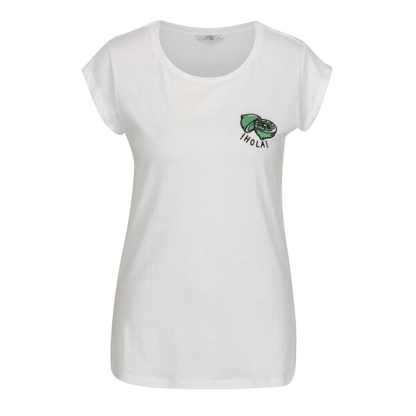 Tricou alb cu model brodat - ONLY Hollie