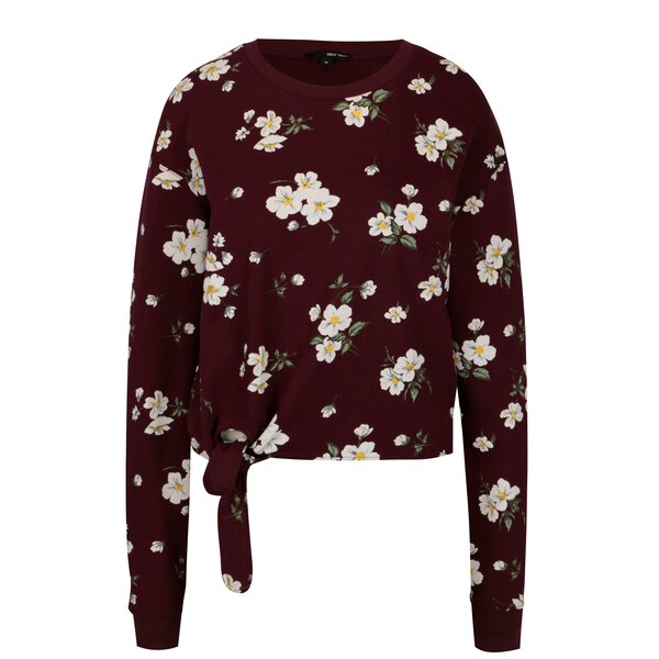 Bluza cropped bordo cu nod decorativ - TALLY WEiJL