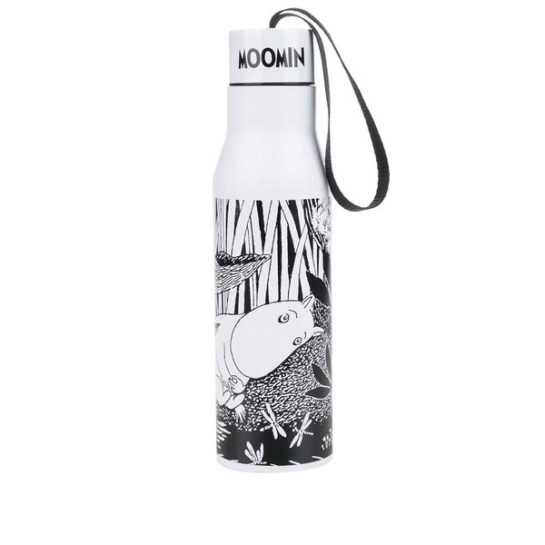 Termos alb & negru cu print - Disaster Moomin Midwinter
