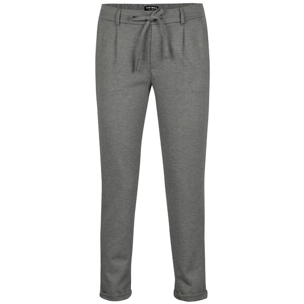 Pantaloni cropped gri melanj cu talie clasica - TALLY WEiJL