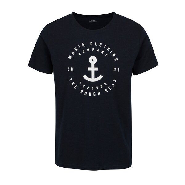 Tricou bleumarin cu print pentru barbati - Makia Aweigh