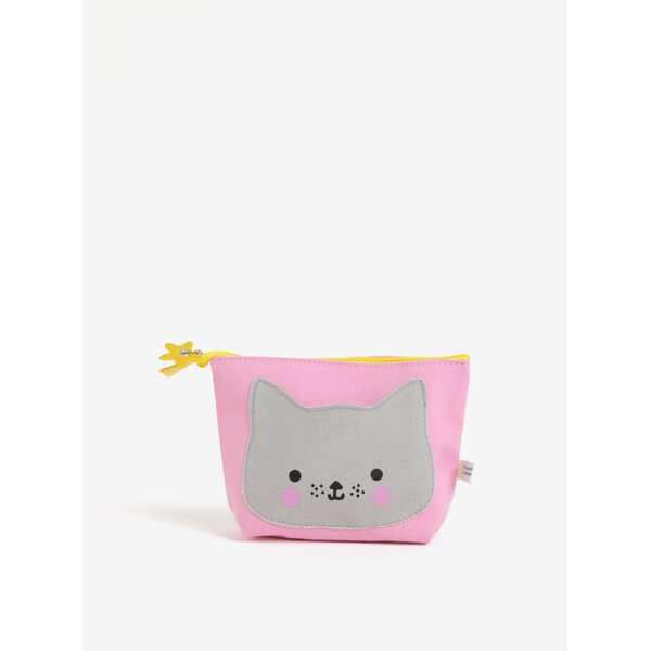 Geanta pentru cosmetice gri & roz - Disaster Hi Kawaii Cat