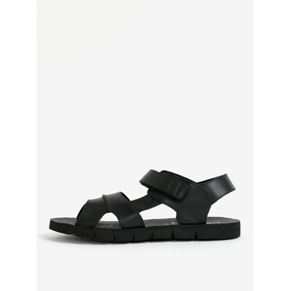 Sandale negre din piele cu velcro pentru barbati Geox Mary Glenn