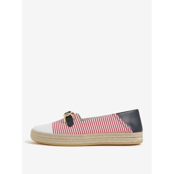 Espadrile cu dungi si aplicatie metalica Geox Lamulay