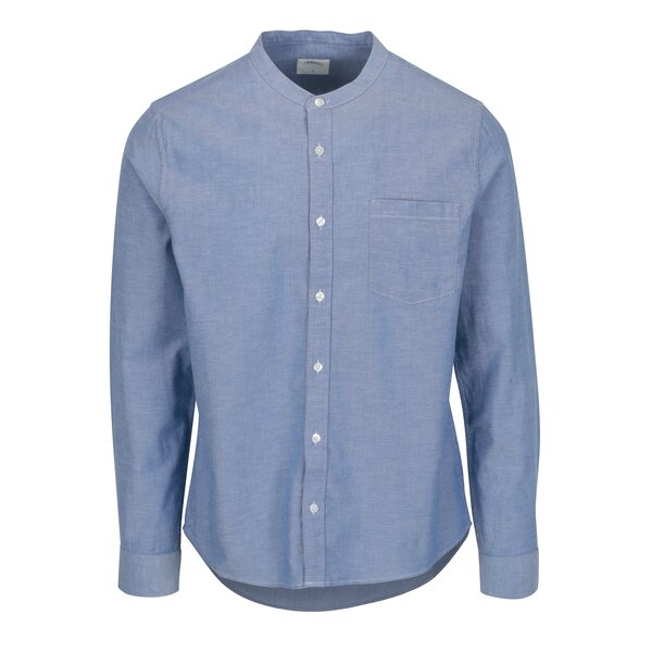 Camasa albastra cu guler tunica - Burton Menswear London
