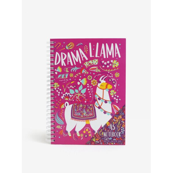 Carnet roz cu spirala si print lama - SIFCON