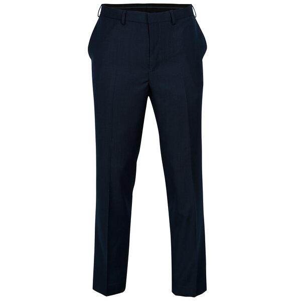 Pantaloni tailored fit bleumarin cu model discret - Burton Menswear London