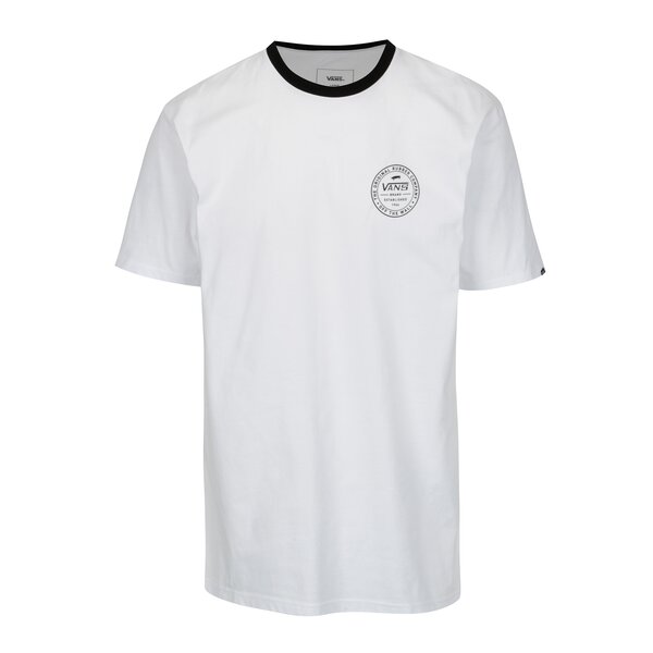 Tricou alb cu print logo pentru barbati VANS Established