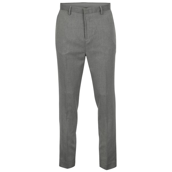Pantaloni gri tapered fit cu model discret - Burton Menswear London