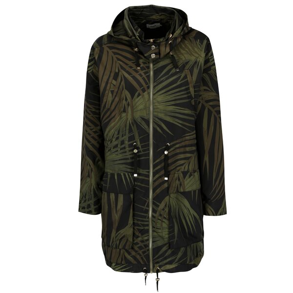 Jacheta parka oversized kaki cu print frunze - ONLY Jasmin