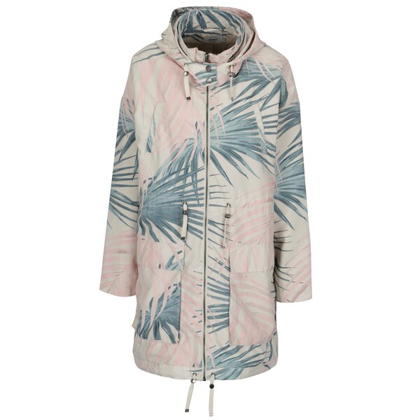 Jacheta parka oversized crem cu print frunze - ONLY Jasmin