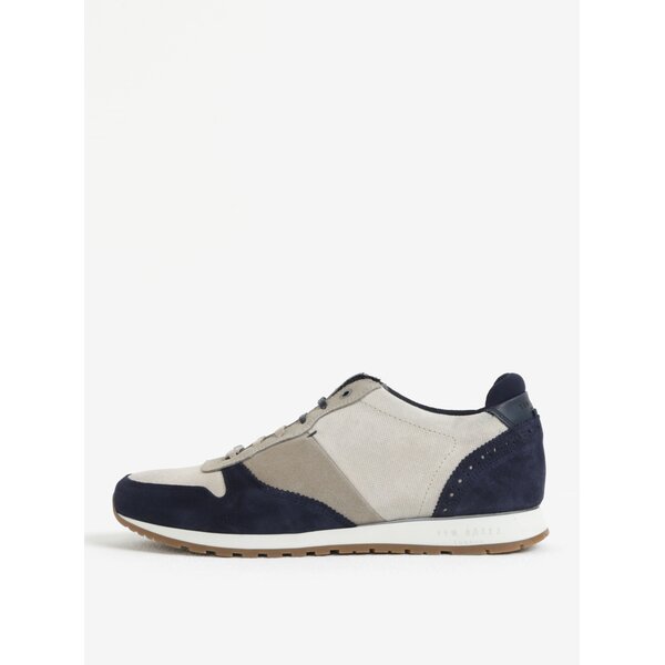 Pantofi sport din piele intoarsa gri & bleumarin pentru barbati - Ted Baker Shindls