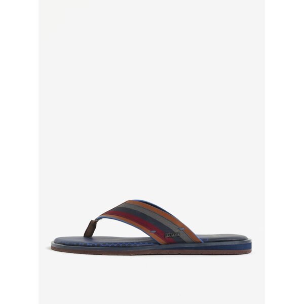 Papuci flip flop maro din piele pentru barbati - Ted Baker Knowlun