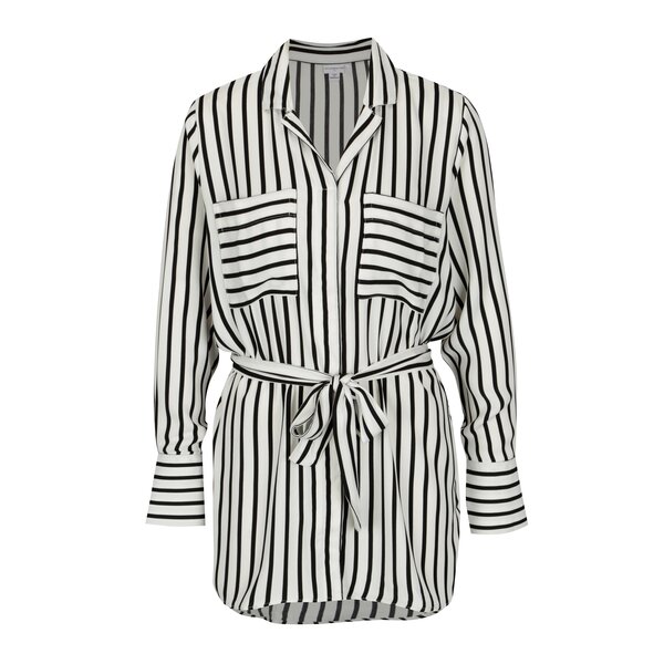Camasa cu dungi si cordon in talie crem & negru - Jacqueline de Yong Fancy