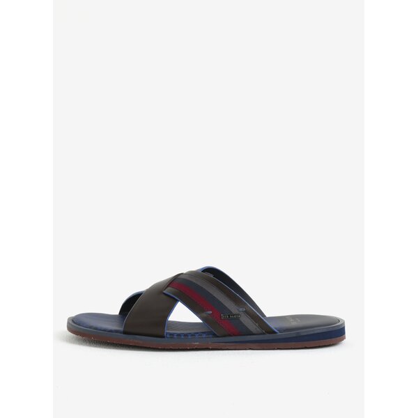 Papuci maro inchis din piele pentru barbati - Ted Baker Farrull