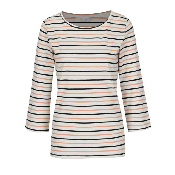 Bluza crem cu dungi roz si maneci 3/4 - Jacqueline de Yong Charm