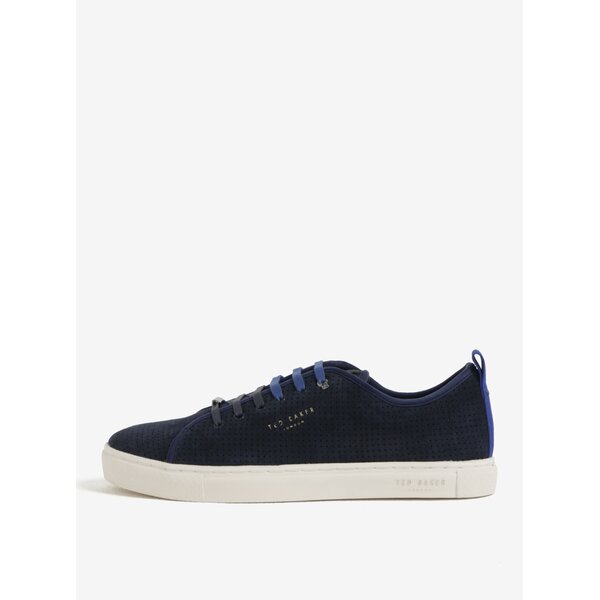 Pantofi sport bleumarin din piele intoarsa cu perforatii pentru barbati - Ted Baker Kaliix