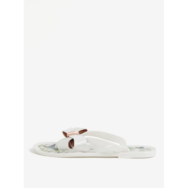 Papuci flip flop albi cu funda frontala Ted Baker Susziep