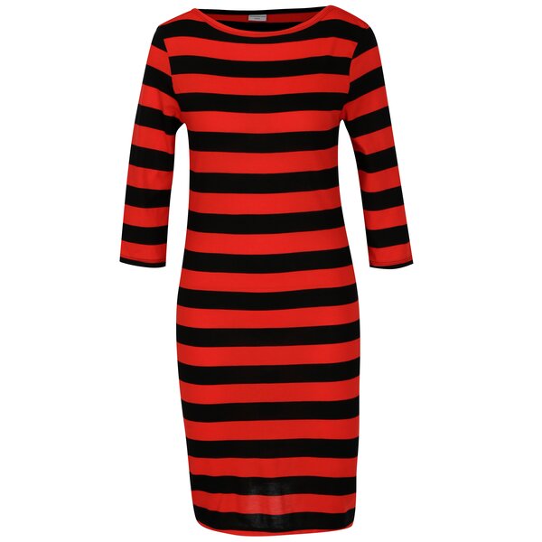 Rochie dreapta cu dungi rosu negru Jacqueline de Yong Bug