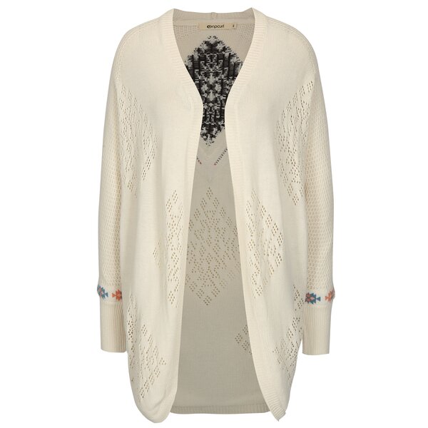 Cardigan crem cu model aztec si perforatii Rip Curl