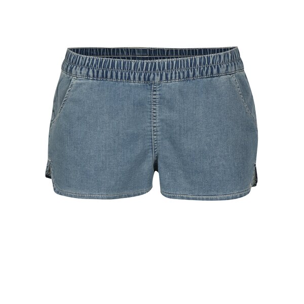 Pantaloni scurti din denim bleu asimetrici cu broderie Rip Curl