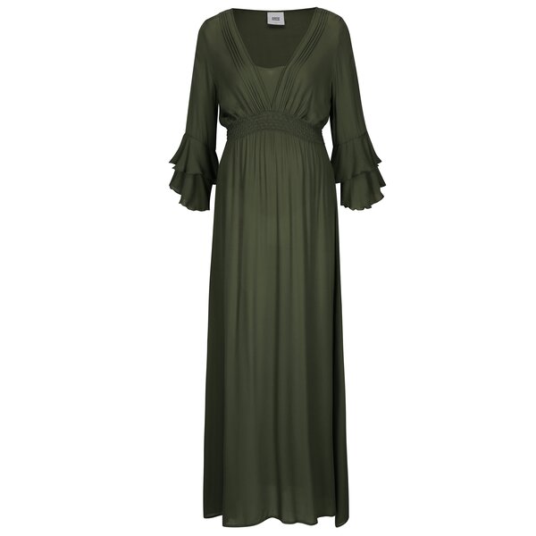 Rochie verde olive cu pliuri pentru femei insarcinate - Mama.licious Lisa