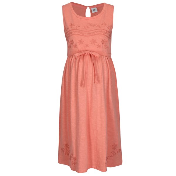 Rochie corai melanj cu broderii pentru femeile insarcinate - Mama.licious Rosalina