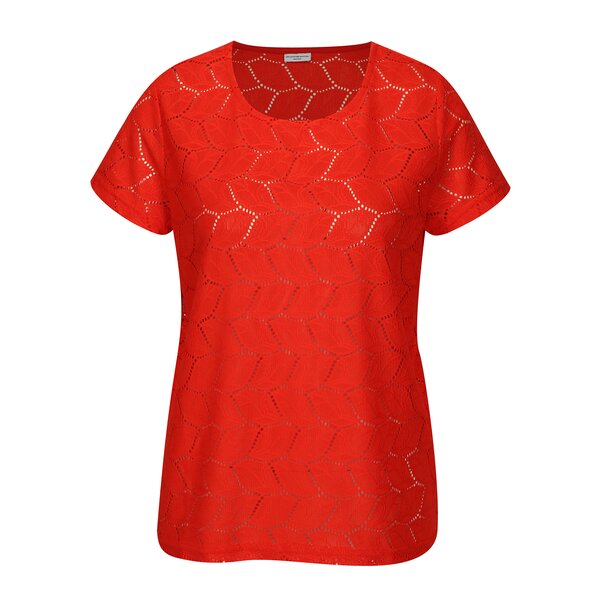 Bluza rosie din plasa cu perforatii Jacqueline de Yong Tag